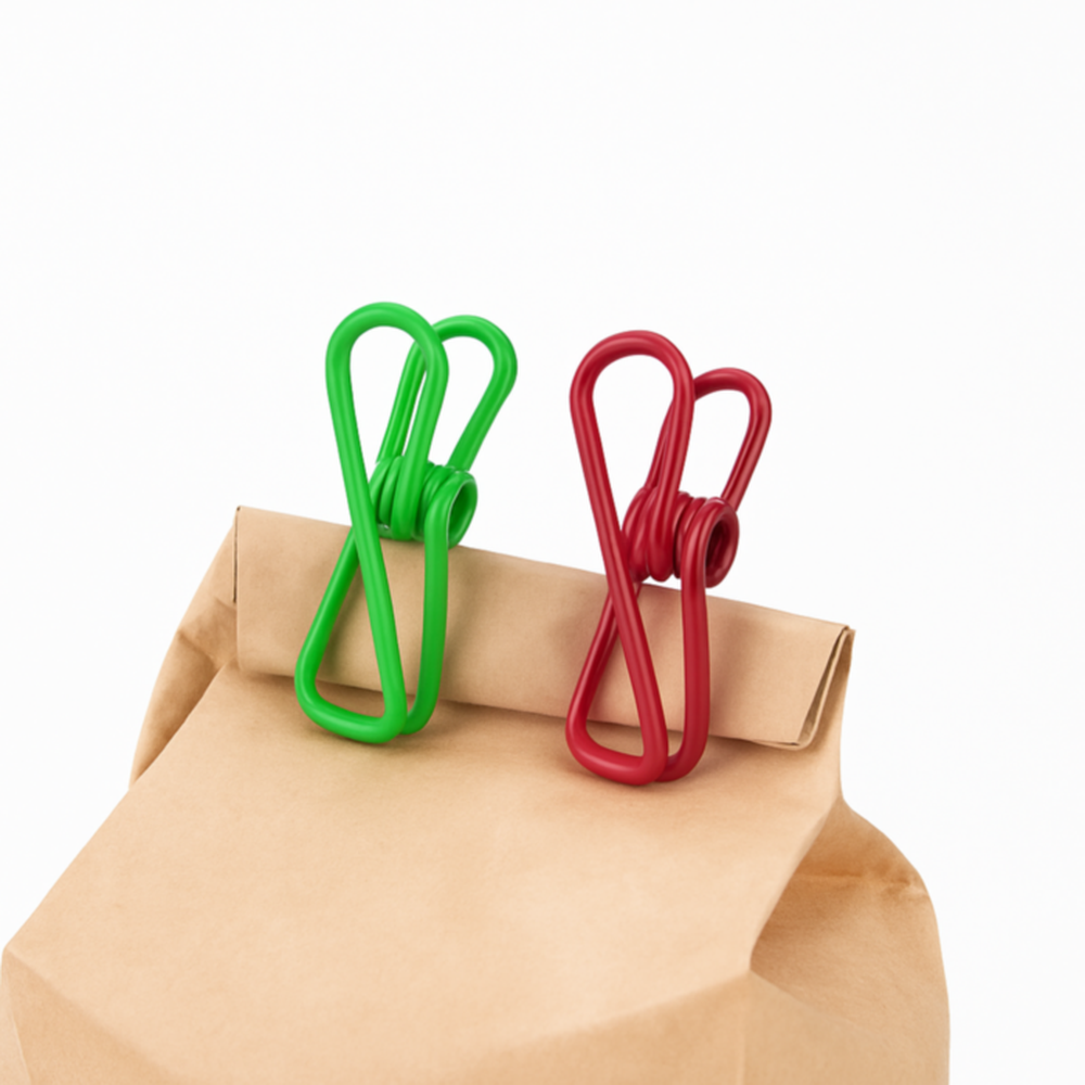Creative Cooking Wire Bag Clips Set Of 12 In Red/Blue/Green/Yellow