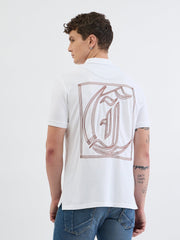 Just Cavalli Mens Cotton Golfer In White