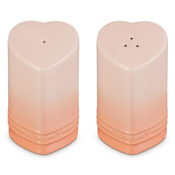Le Creuset Heart Salt & Pepper Shakers Peche