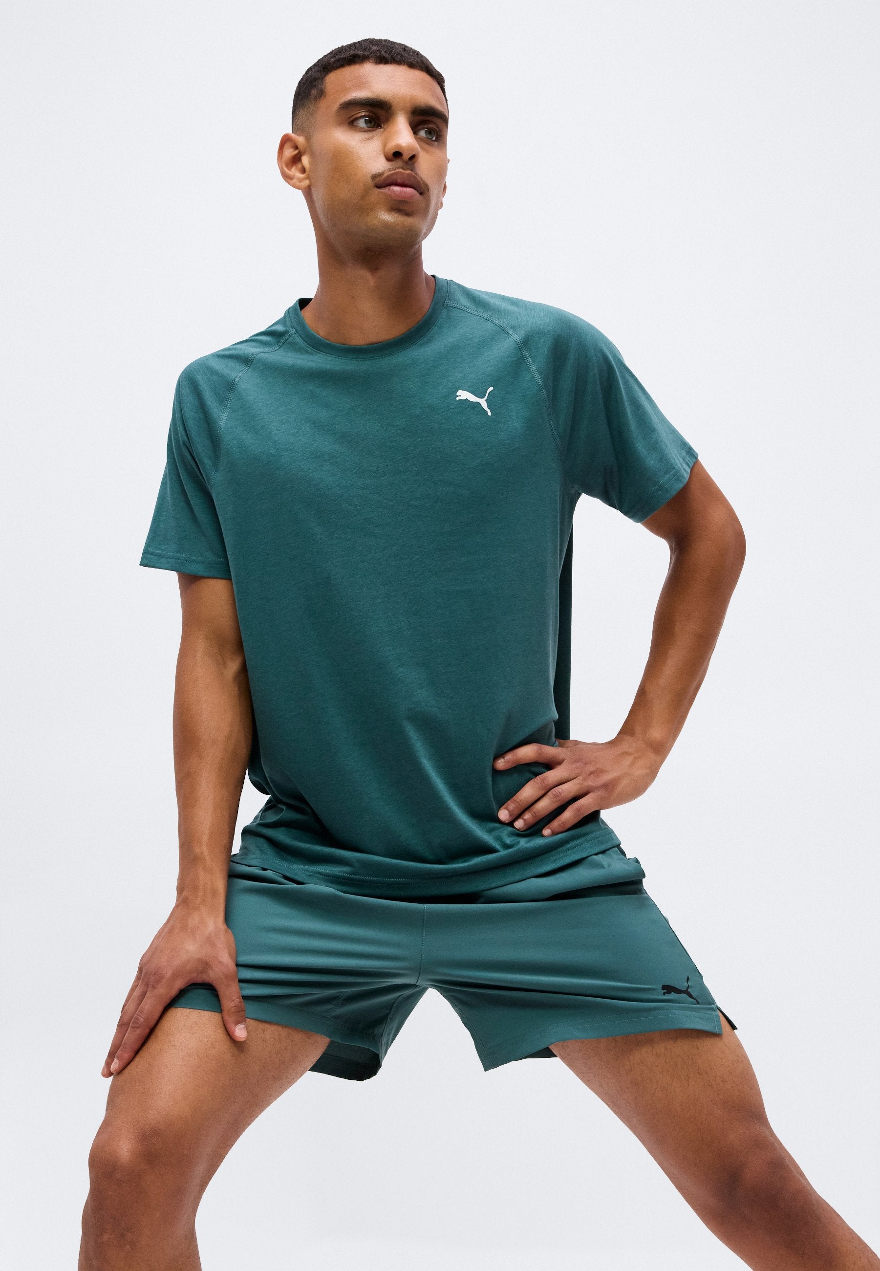 Puma Mens Essential 5" Woven Shorts In Herb Garden