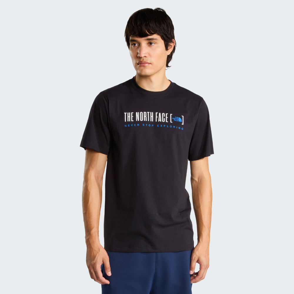 The North Face Mens Bracket Logo Short Sleeves T-Shirt In Black