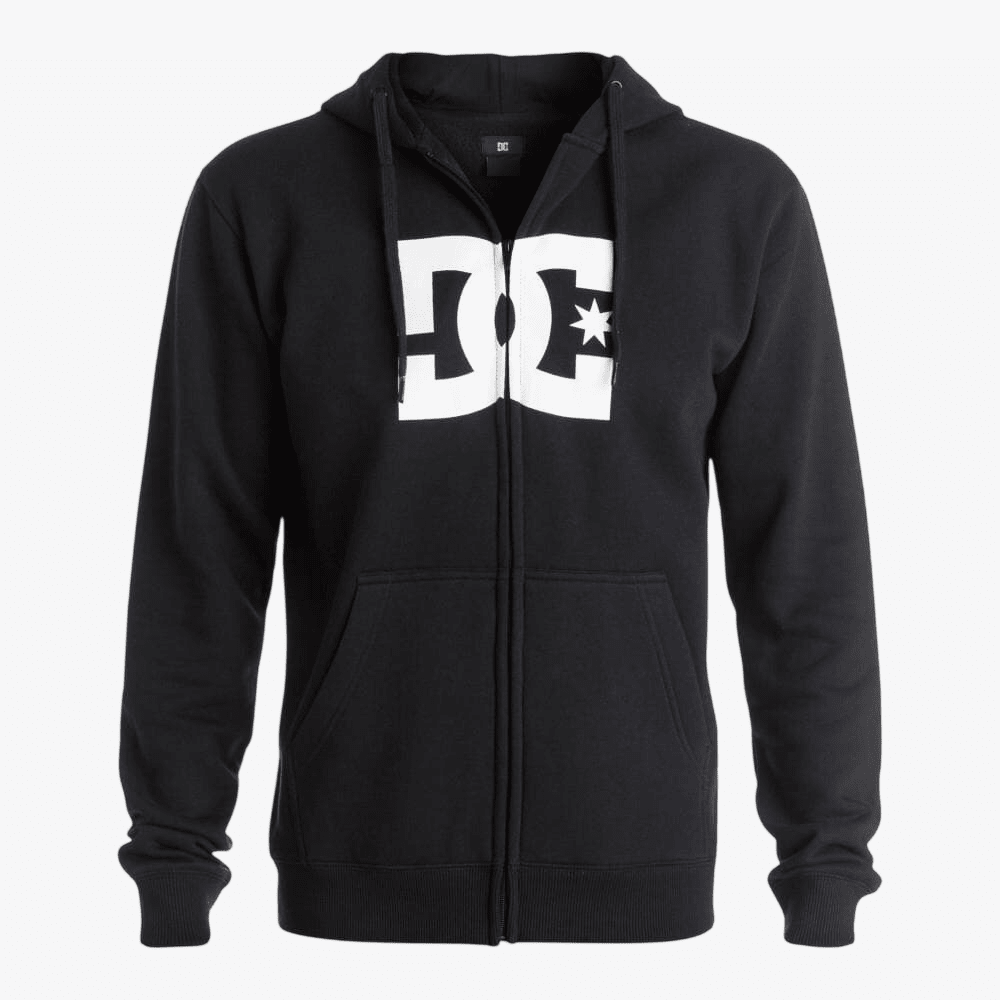 Dc Shoes Zip Thru Hooded Sweater In Black