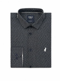 Polo Mens Geoment Print Long Sleeve Shirt In Navy