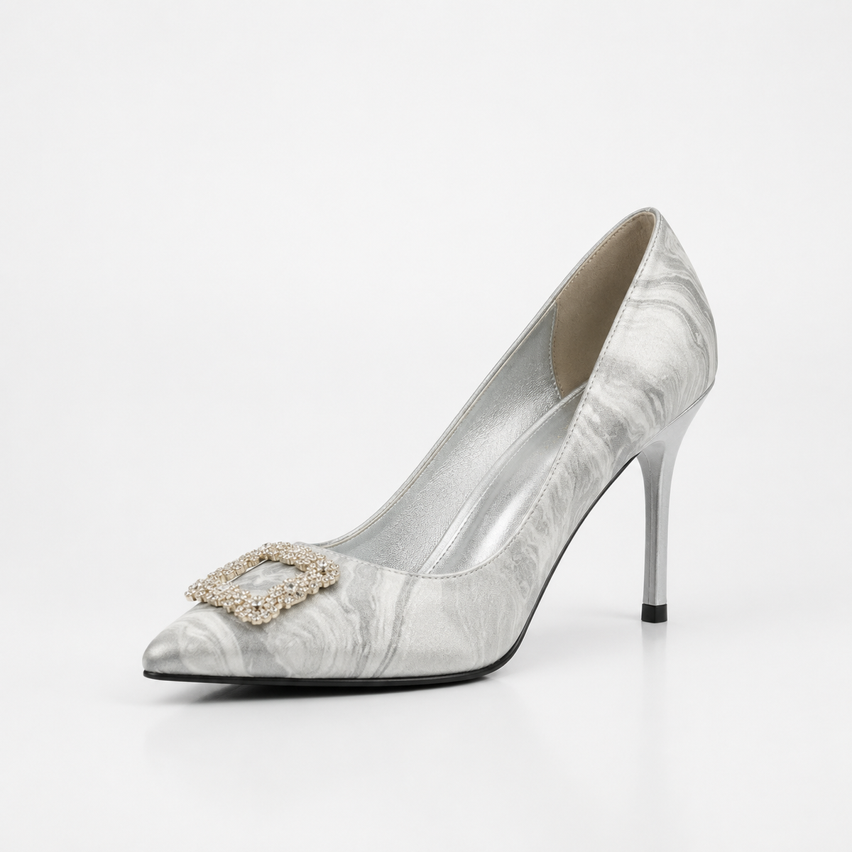 Butterfly Feet Miss Black Ladies Lanelle 3 Heels In Silver