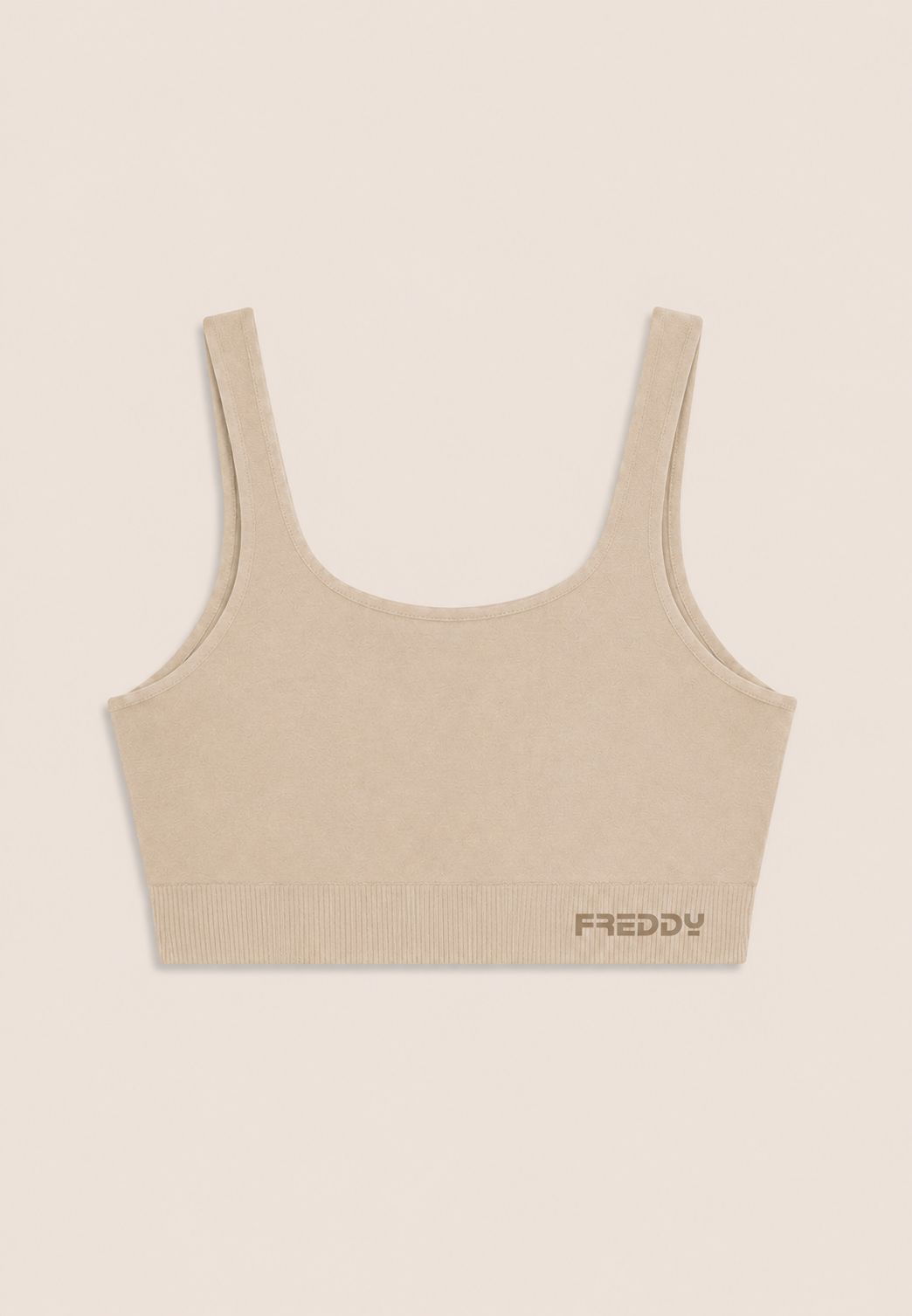 Freddy Womens Knitted Seamless Sports Top In Beige