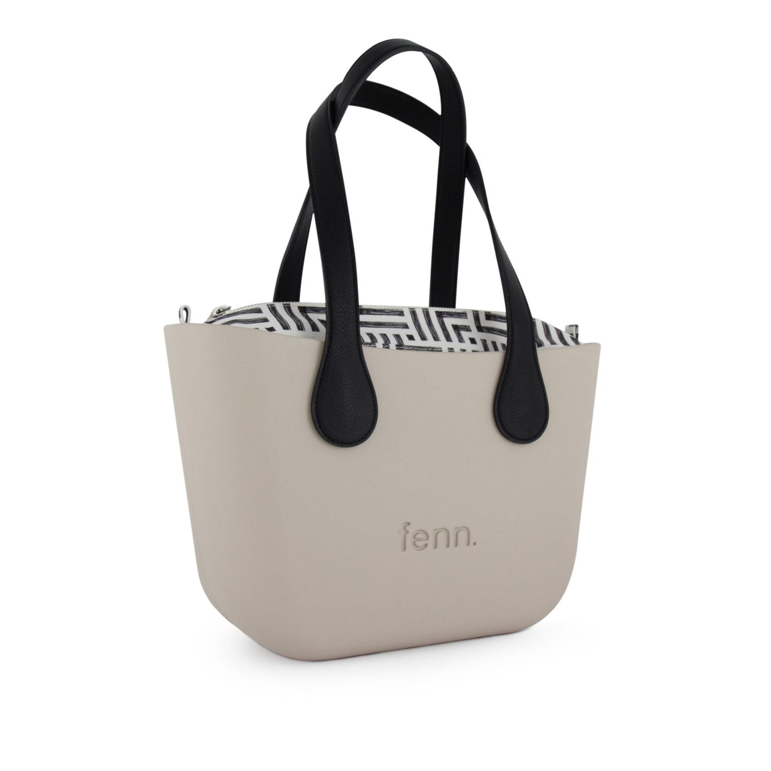Fenn Silver Zip Handbag In Mushroom