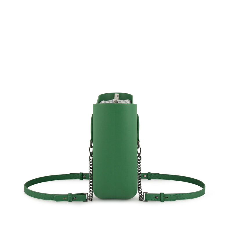 Fenn Gunmetal Zip Tote Bag In Green