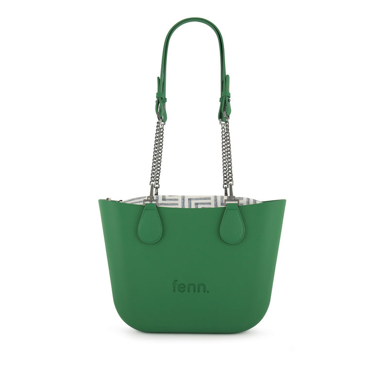 Fenn Gunmetal Zip Tote Bag In Green