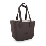 Fenn Gold Zip Printed Canvas Tote Bag In Chocolate