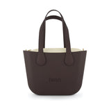 Fenn Gold Zip Plain Canvas Tote Bag In Chocolate