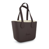 Fenn Gold Zip Plain Canvas Tote Bag In Chocolate