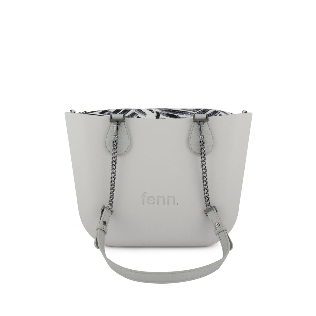 Fenn Gunmetal Chain Tote Bag In Grey