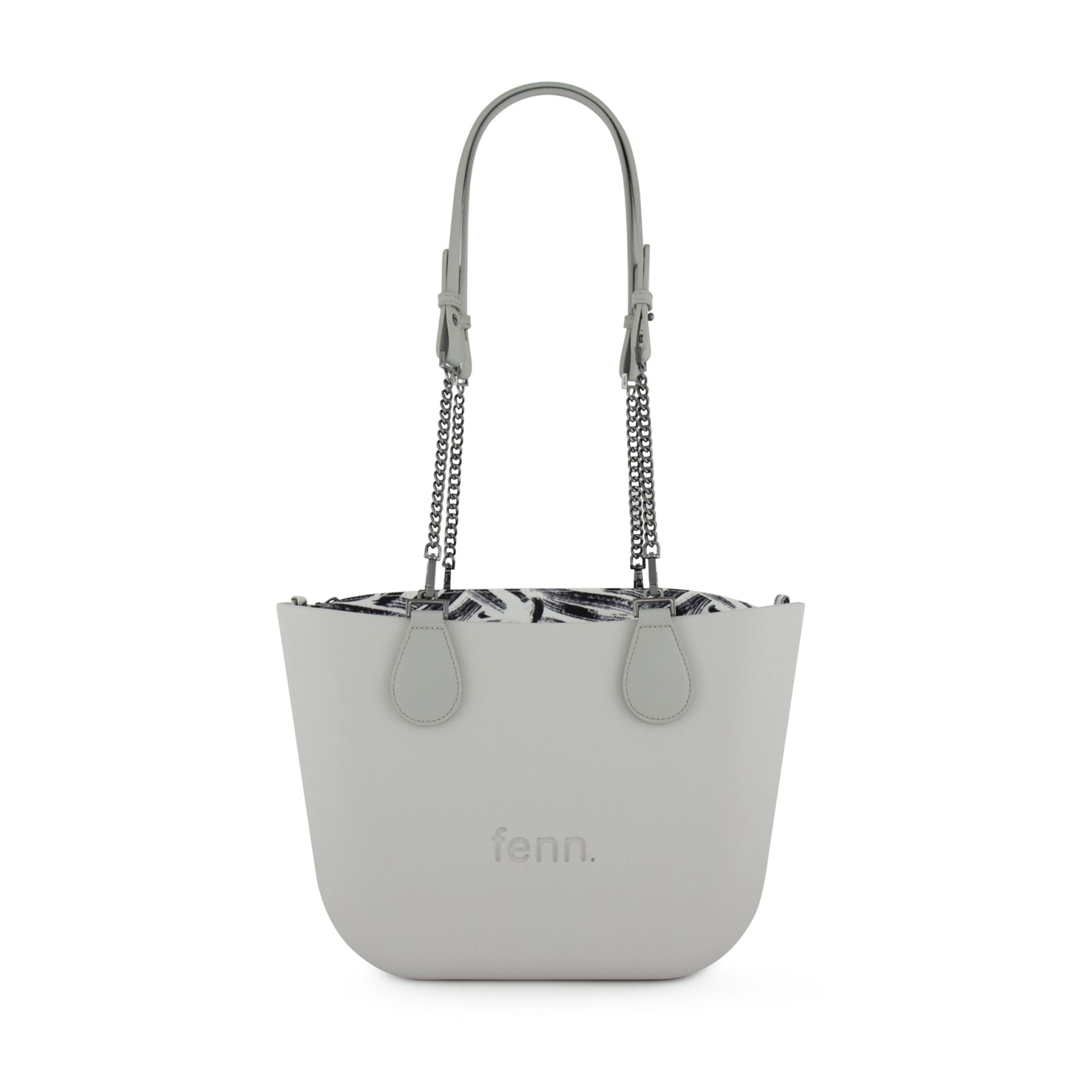Fenn Gunmetal Chain Tote Bag In Grey