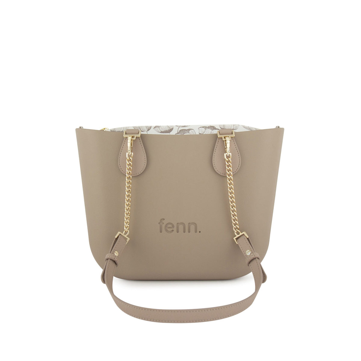 Fenn Gold Chain Tote Bag In Stone