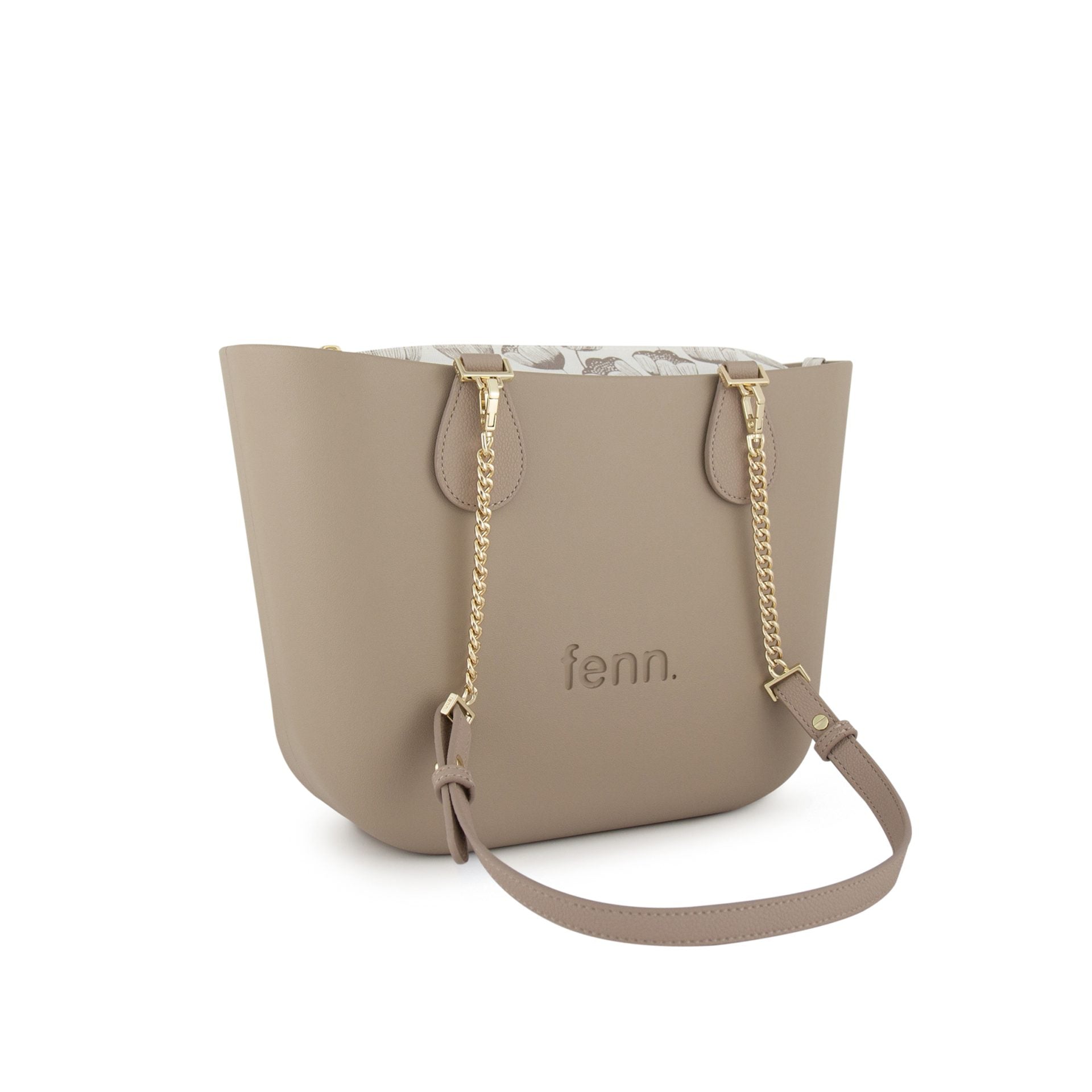 Fenn Gold Chain Tote Bag In Stone