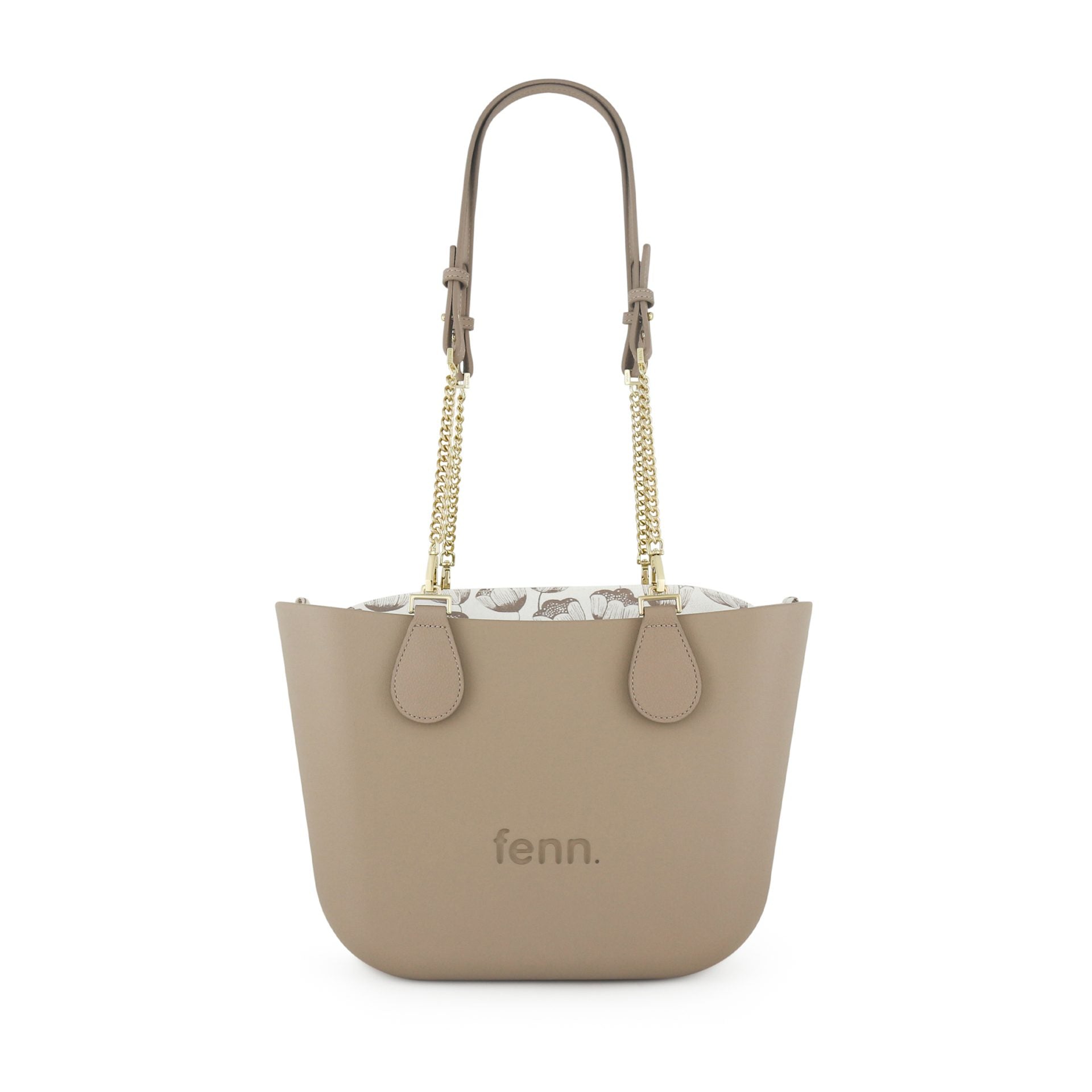 Fenn Gold Chain Tote Bag In Stone