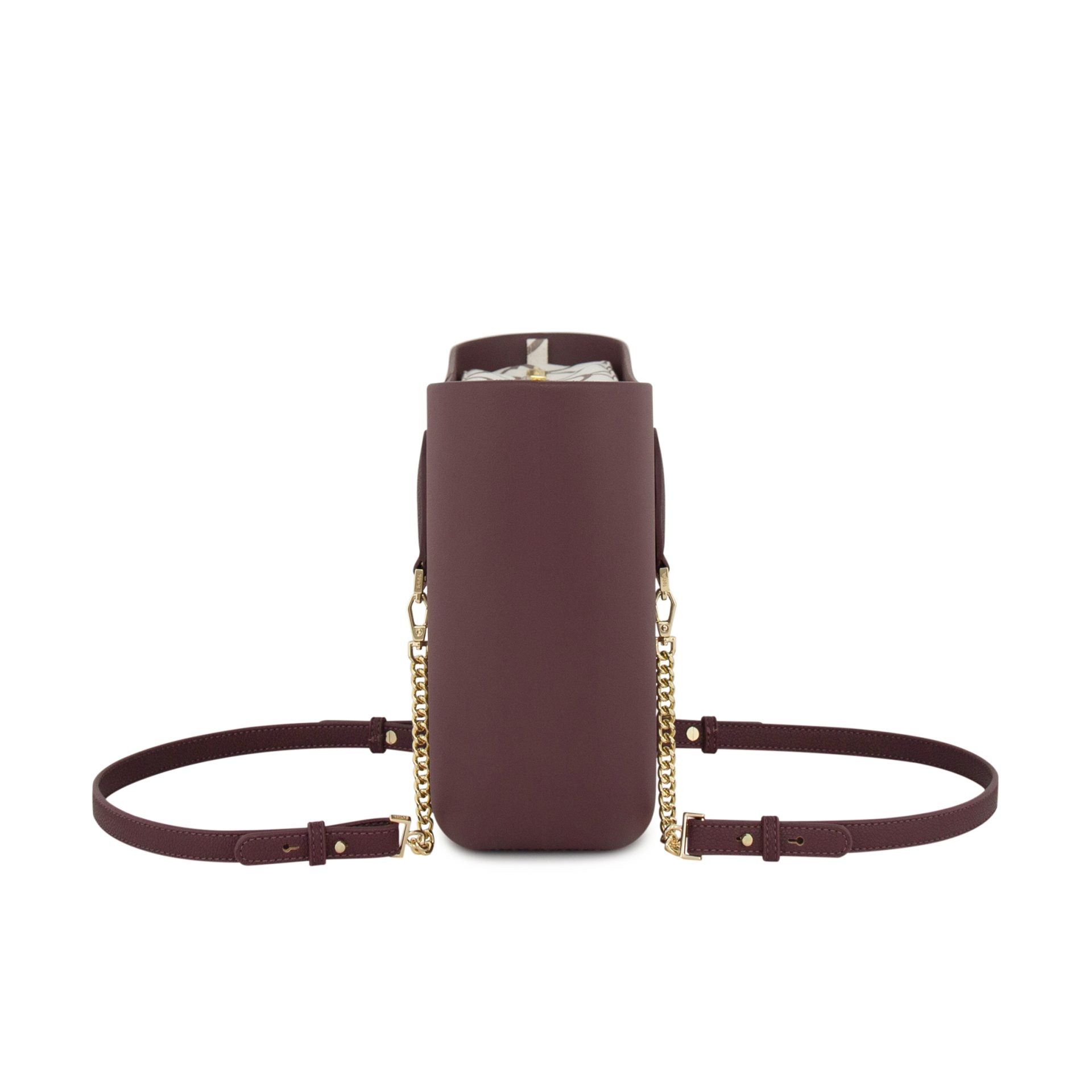 Fenn Gold Zip Chain Tote Bag In Purple