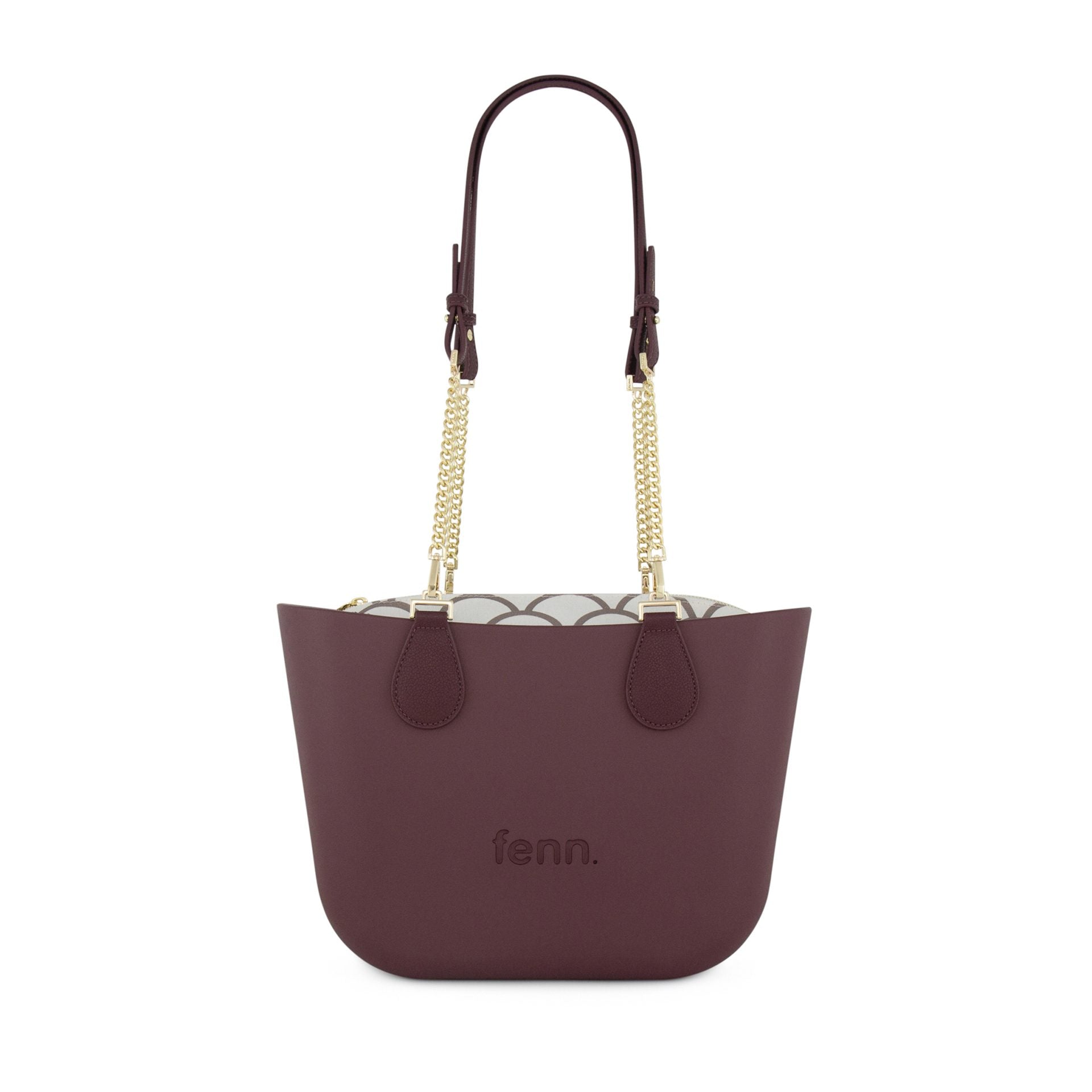Fenn Gold Zip Chain Tote Bag In Purple