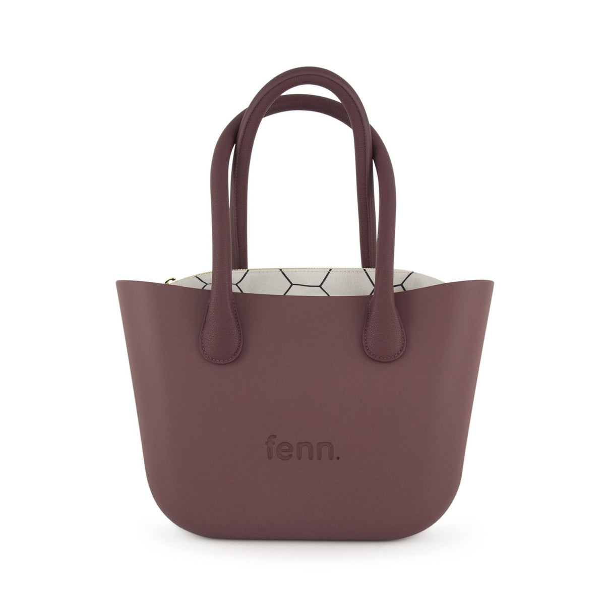 Fenn Gold Zipper Purple Handle Tote Bag In Purple