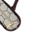 Fenn Gold Zipper Purple Handle Tote Bag In Purple