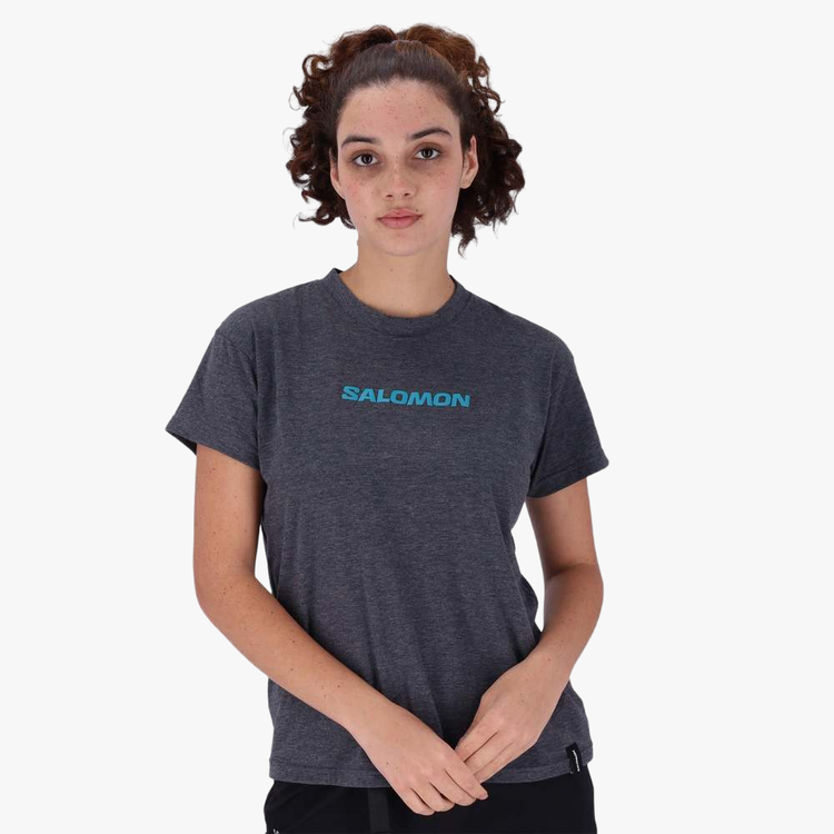 Salomon Sll8970 Womens Core Logo Ss Tee Black Mel