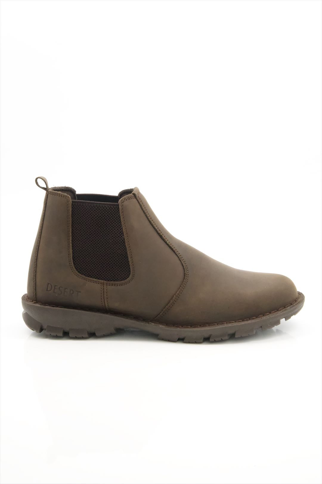 Desert Mens Gusset Boots In Dark Brown