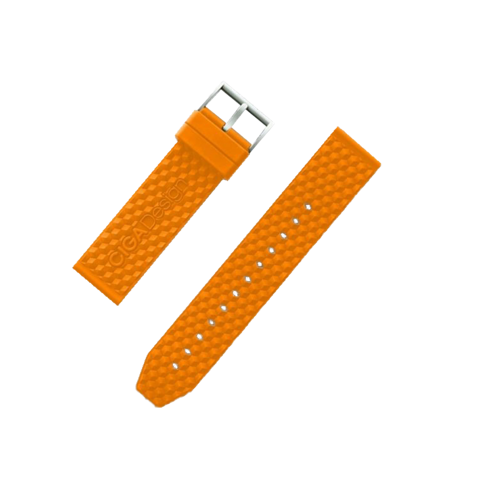 Ciga Unisex Silicone Quick Release Strap In Orange