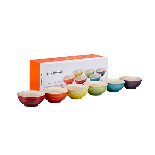 Le Creuset Set of 6 Pinch Bowls In Rainbow