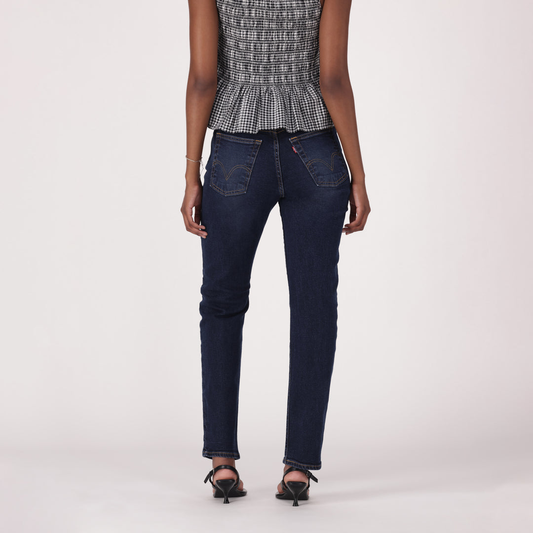 Levis Womens Wedgie Slim Jeans In Dark Indigo
