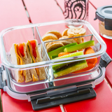 Consol Glass Madrid 3 Division Rectangular Storage Container With Clip On Lid In Clear