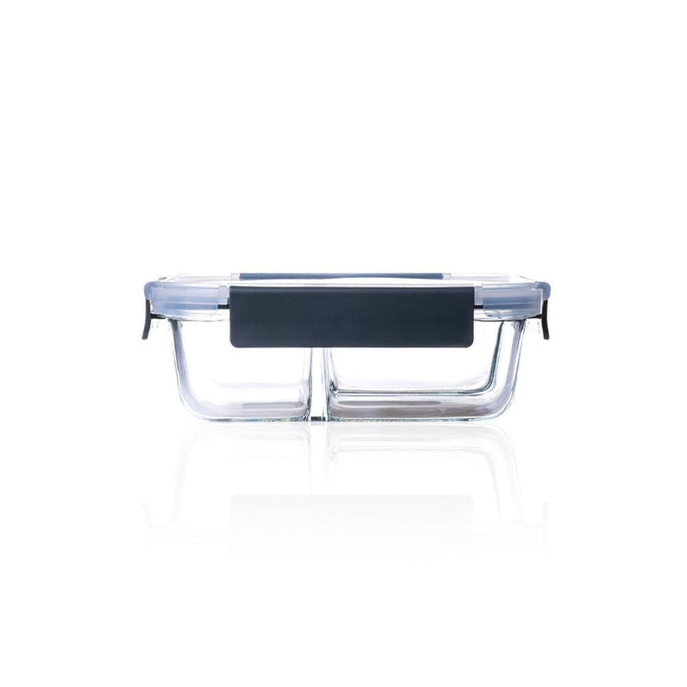 Consol Glass Madrid 3 Division Rectangular Storage Container With Clip On Lid In Clear