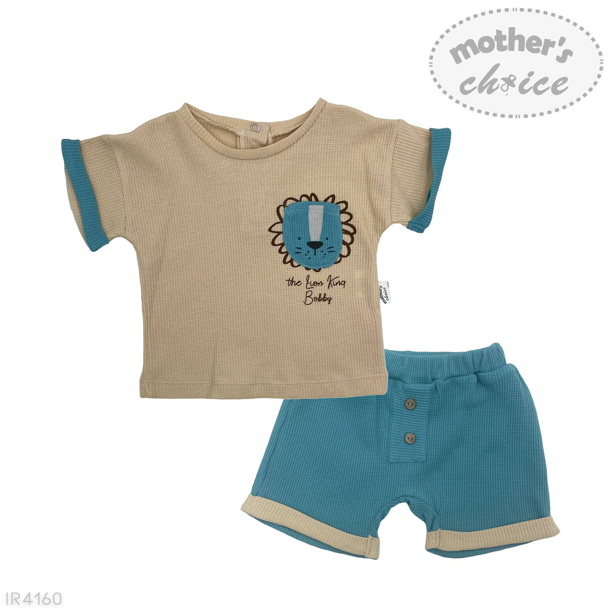 Mother's Choice Boys Waffle 2 Piece Set In Dip Stone
