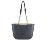 Fenn Silver Chain Zip Tote Bag In Denim Blue