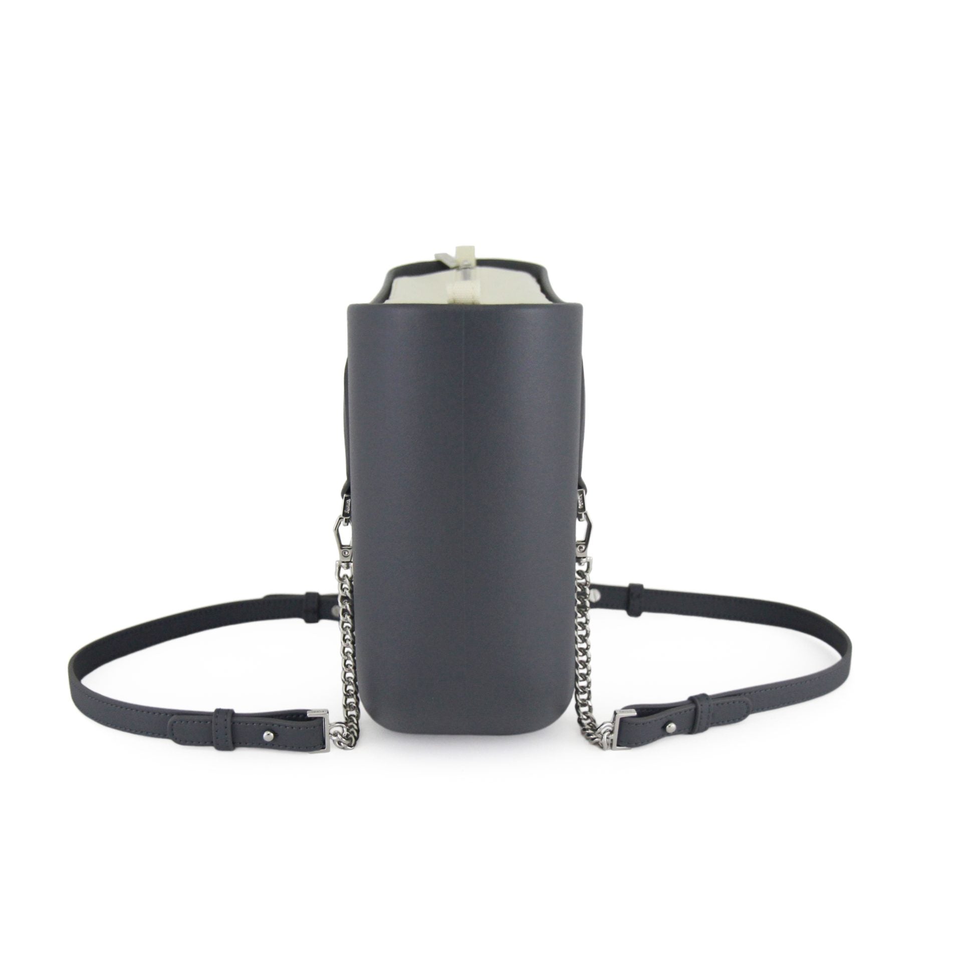 Fenn Silver Chain Zip Tote Bag In Denim Blue