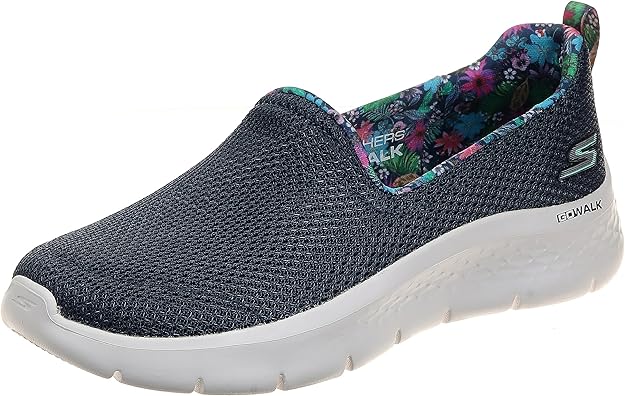 Skechers Womens Go Walk Flex Shoes In Navy and White