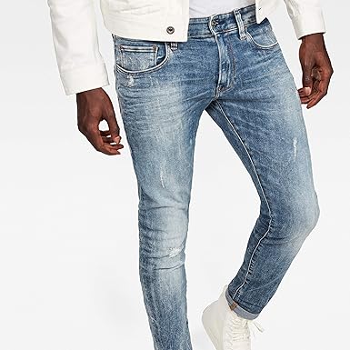 G-Star Raw Mens Deconstructed Super Slim Lt Aged Destroy