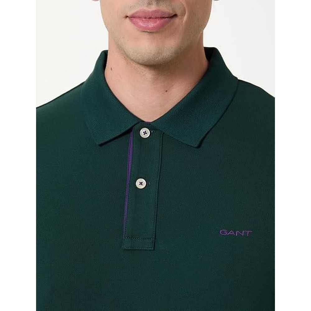 Gant Mens Reg Contrast Golfer In Green