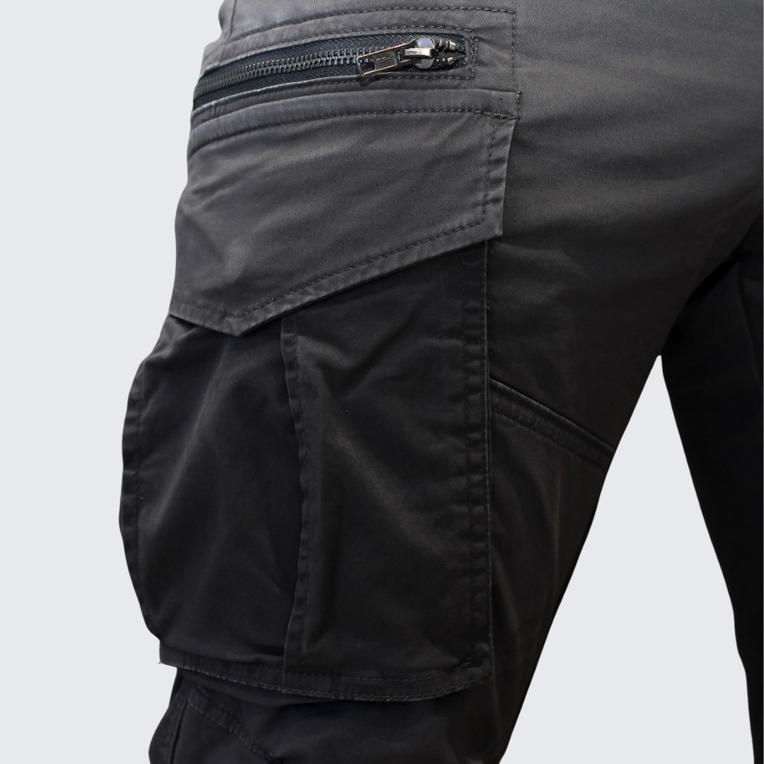 Pure Premium Mens Clive Cargo Pants In Grey