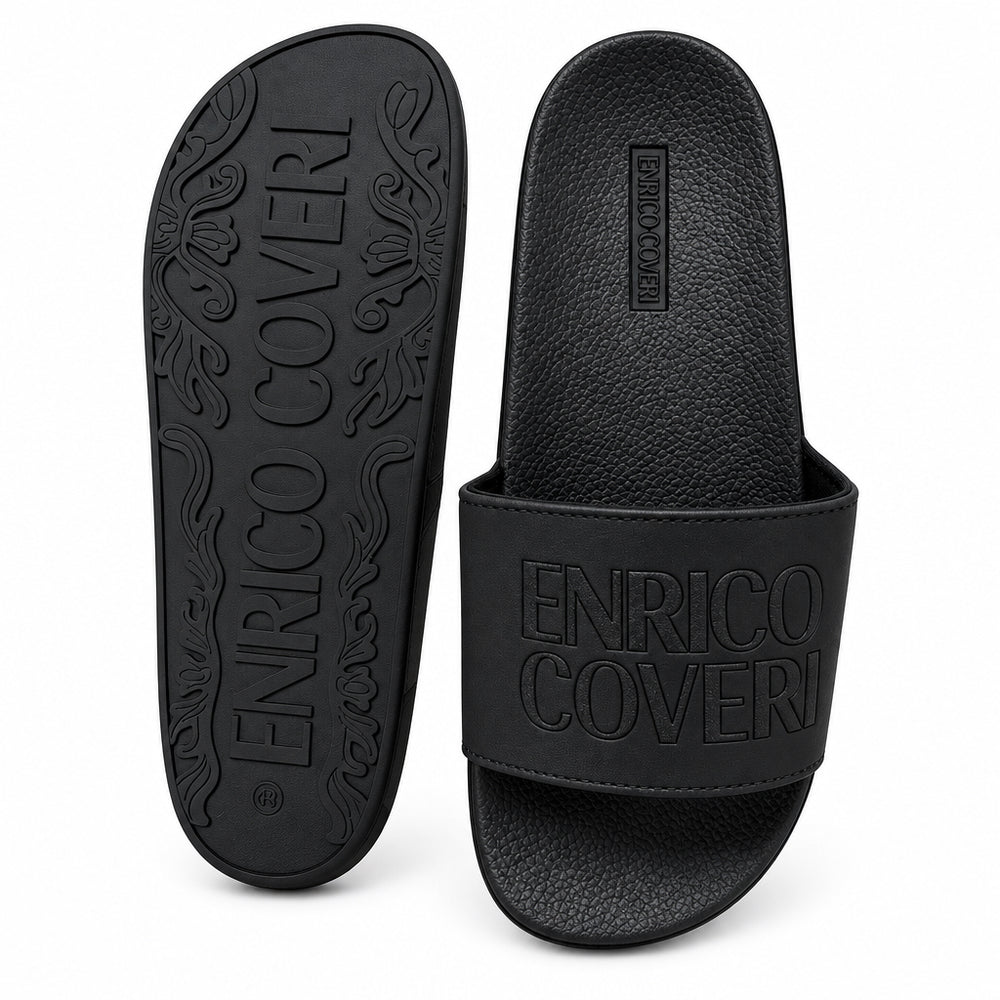 Enrico Coveri Mens Slides In Black