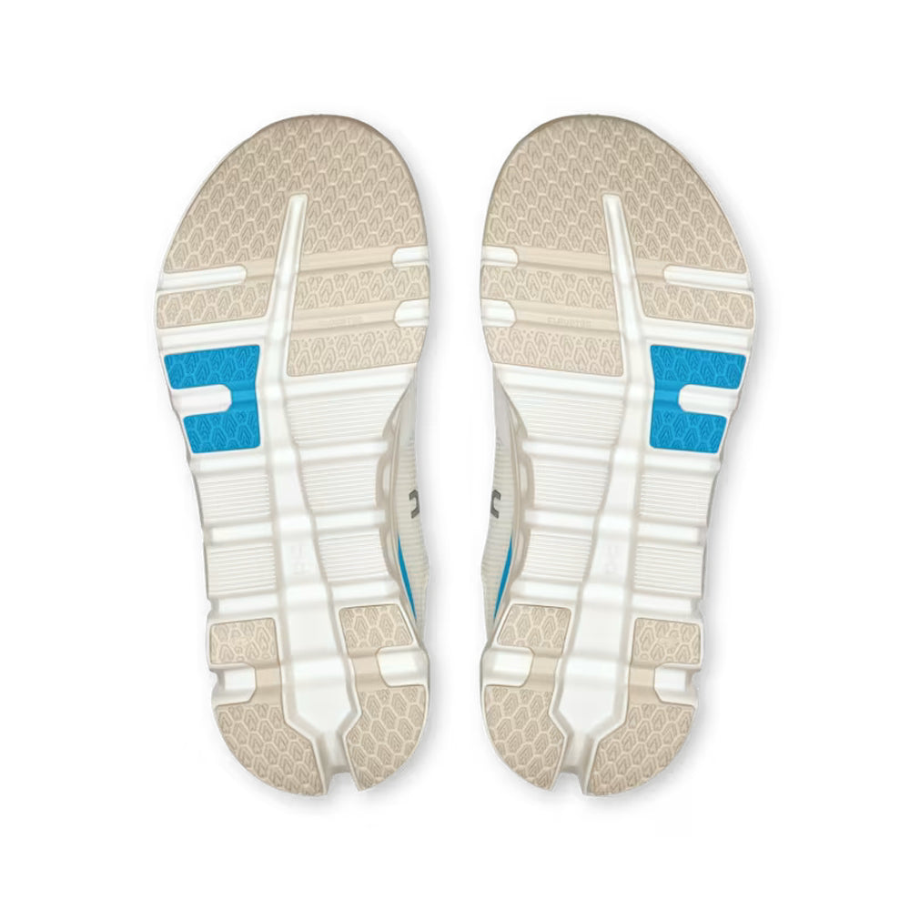 On Womens Cloudrunner 2 Sneakers In White/Horizon