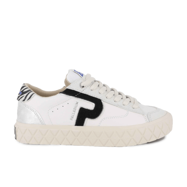 Palladium Womens Ace Lo Mix Leather Shoes In White