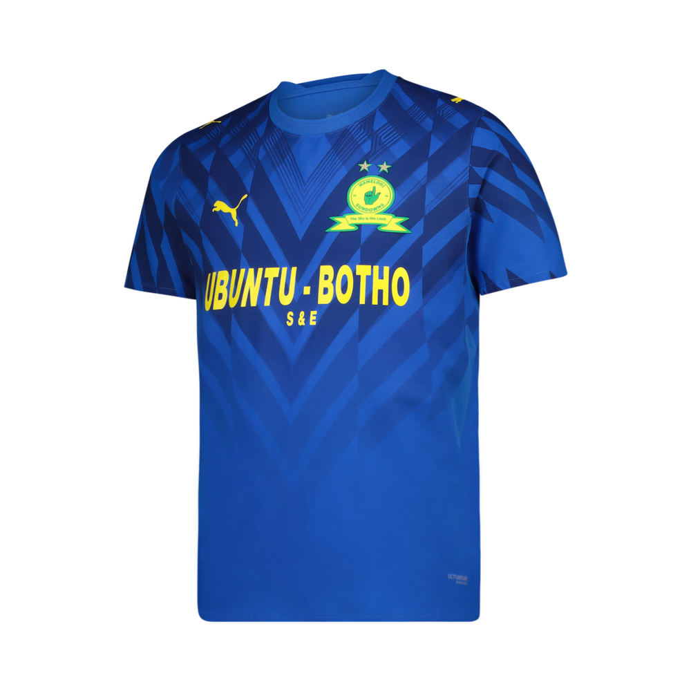 Puma Mens Mamelodi Sundowns Football Culb Away Replica Short Sleeves Jersey In In Royal Blue/Elektro Blue