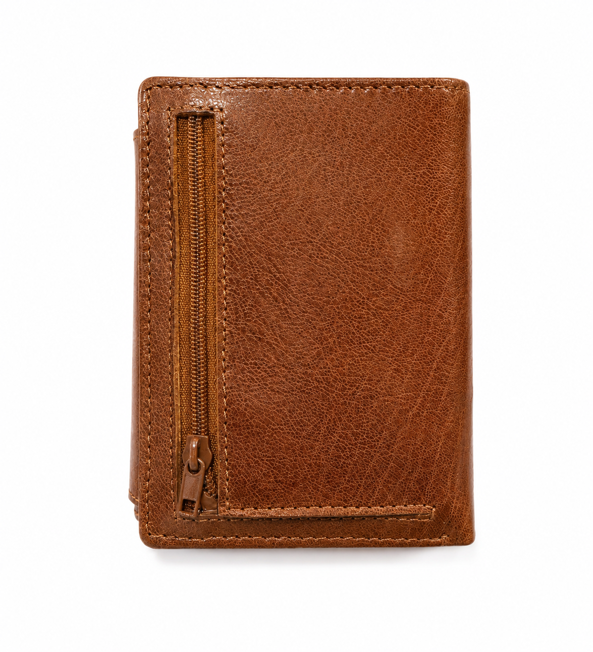 Bossi Mens Buffalo Leather Bill Wallet With Zips In Tan