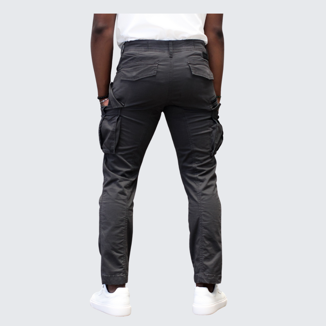 Pure Premium Mens Clive Cargo Pants In Grey
