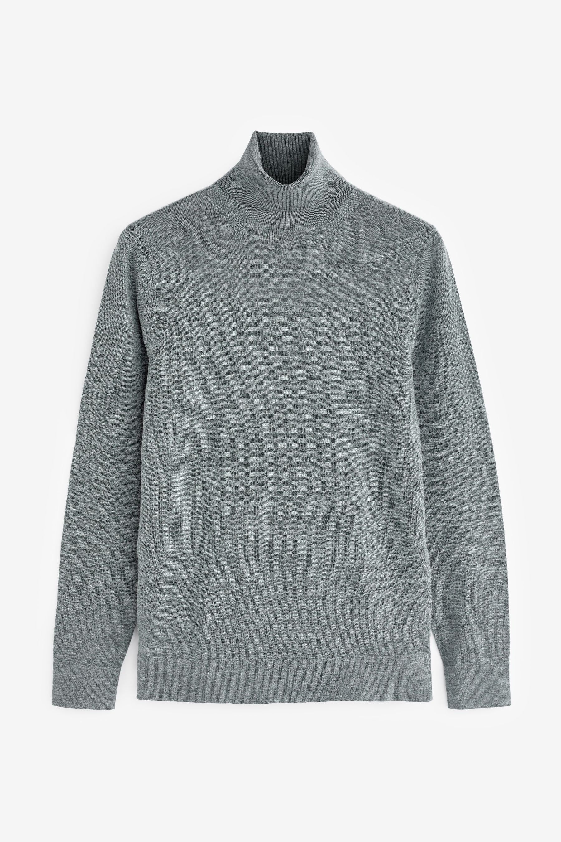 Calvin Klein Msw Merino Turtle Neck Grey