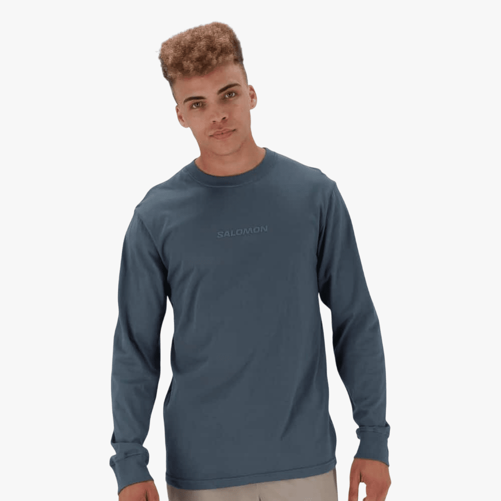 Salomon Mens Emblem Ls Tee Basalt