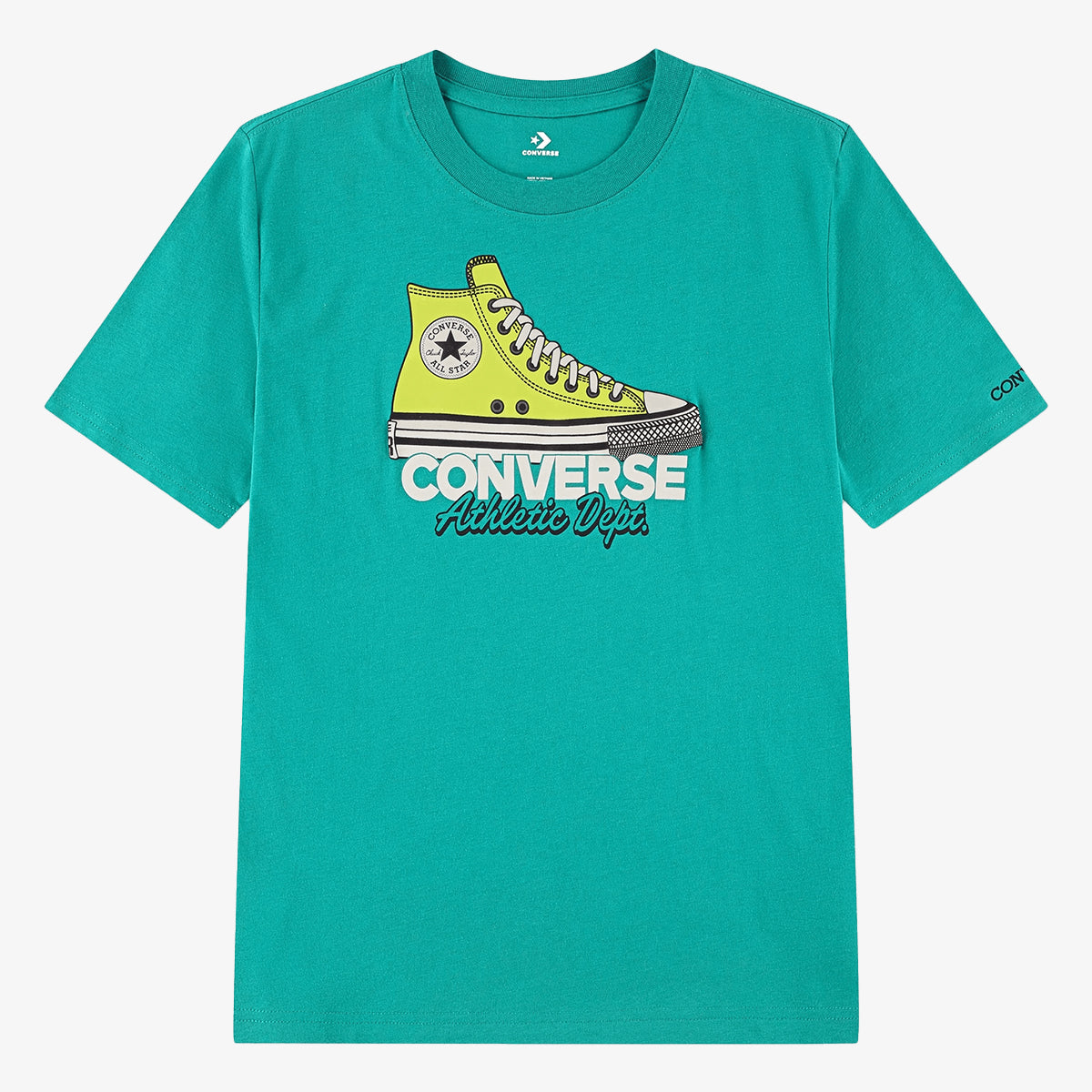 Converse Boys Graphic Print Sneaker T-Shirt In Green