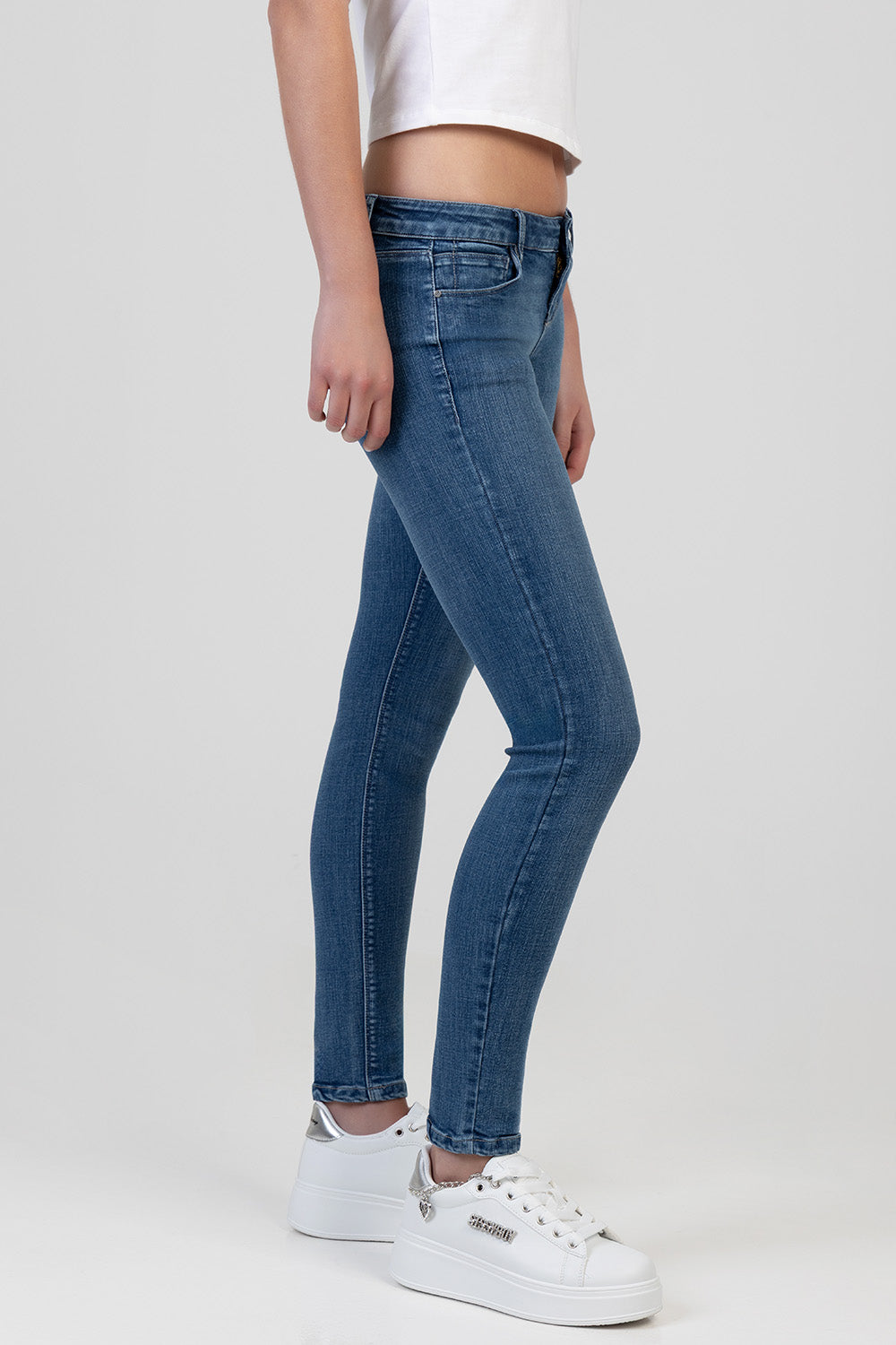 Sissy Boy Womens Anshia Super Low Waist Skinny Jeans In Medium Vintage