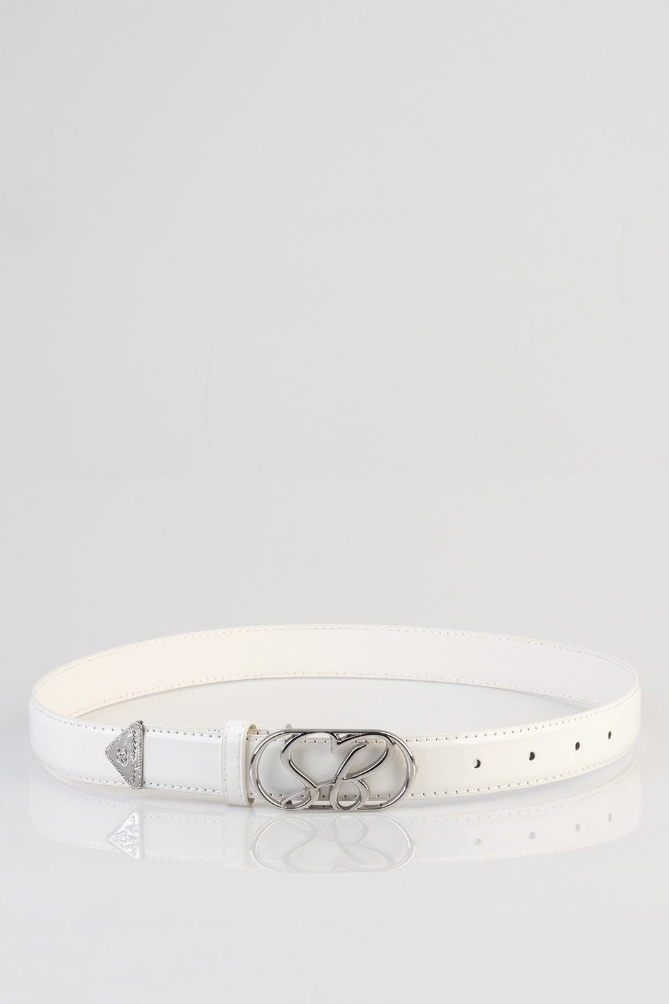 Sissy boy Womens Main Girl Patent Belt In White