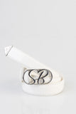Sissy boy Womens Main Girl Patent Belt In White